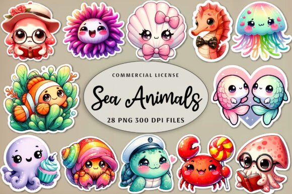 Download Kawaii Sea Animals Clipart - Premium Resources