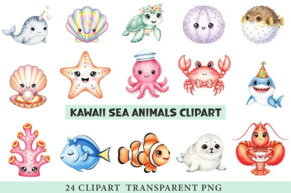 Download Kawaii Sea Animals Clipart - Premium Resources
