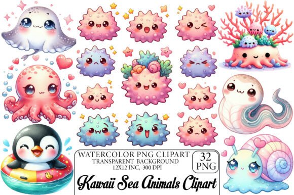Download Kawaii Sea Animals Clipart - Premium Resources